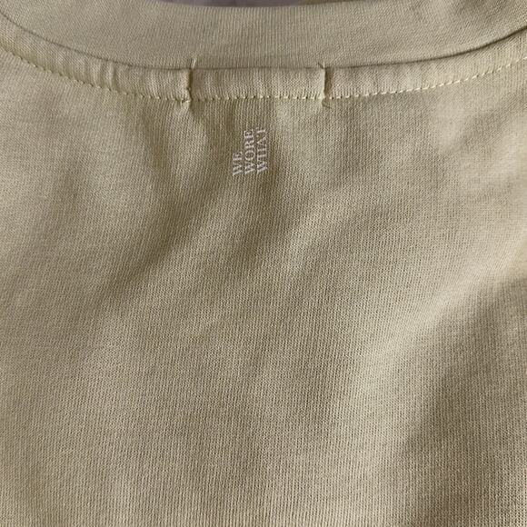 WeWoreWhat Cropped Crewneck Activewear Sweatshirt Raw Hem Zwy Hay Yellow Size L - Picture 8 of 11